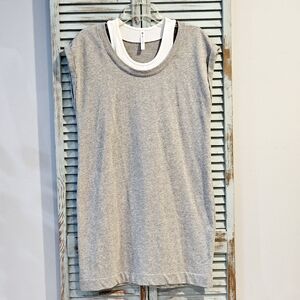 FABLETICS TASHA LAYERED SWEATSHIRT DRESS Women M Gray Athletic Lounge Athleisure